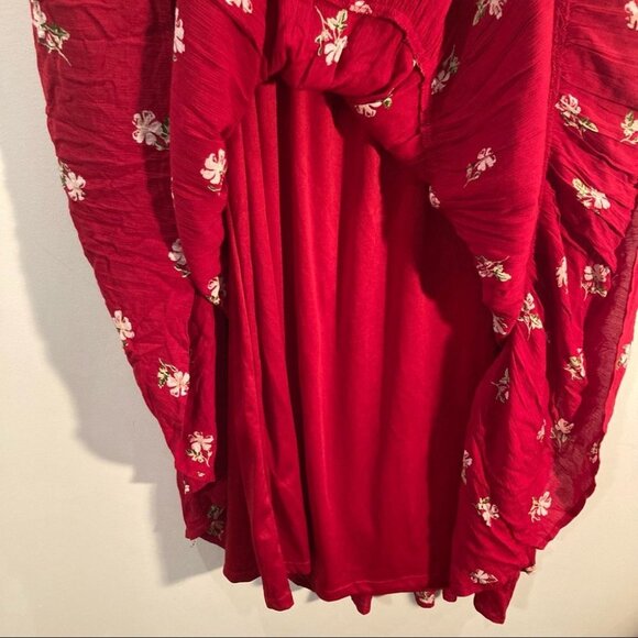 L.O.V. Sz S Oversized Bohemian  Tiered Skirt Balloon Sleeves Lined Maxi Dress - Picture 10 of 11